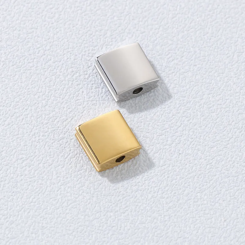 DIY Stainless Steel Geometric Square Bead Material Bracelet Hardware Accessories