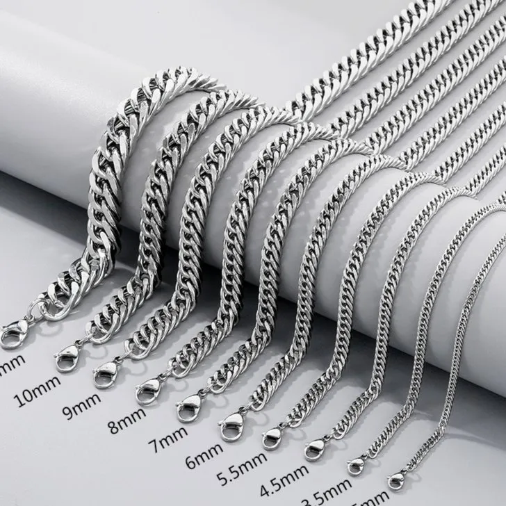 Durable 304 Stainless Steel Cuban Whip Chain for Jewelry
