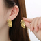 Fashionable and High-End Stainless Steel Irregular Flower Shaped Women's Atmospheric Gold Earrings