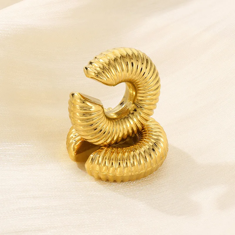 Fashionable and Atmospheric Stainless Steel Hollow C-Shaped Temperament Women's Earrings Wholesale Jewelry