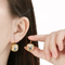 Vintage Black Square Zircon Stud Earrings Minimalist Light Luxury Stainless Steel Earrings Women