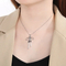 Stainless Steel Bow Earrings Necklace Jewelry Set Suitable for Women's Daily Wear