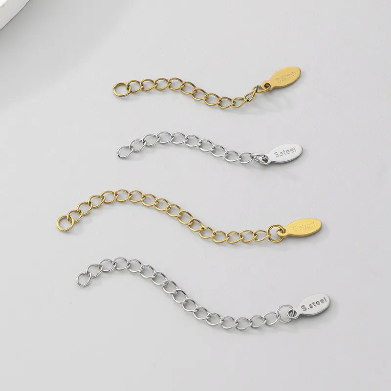 Stainless Steel Extension Chain Tail Chain Open Ring Lobster Clasp Bracelet Necklace DIY Jewelry Accessories