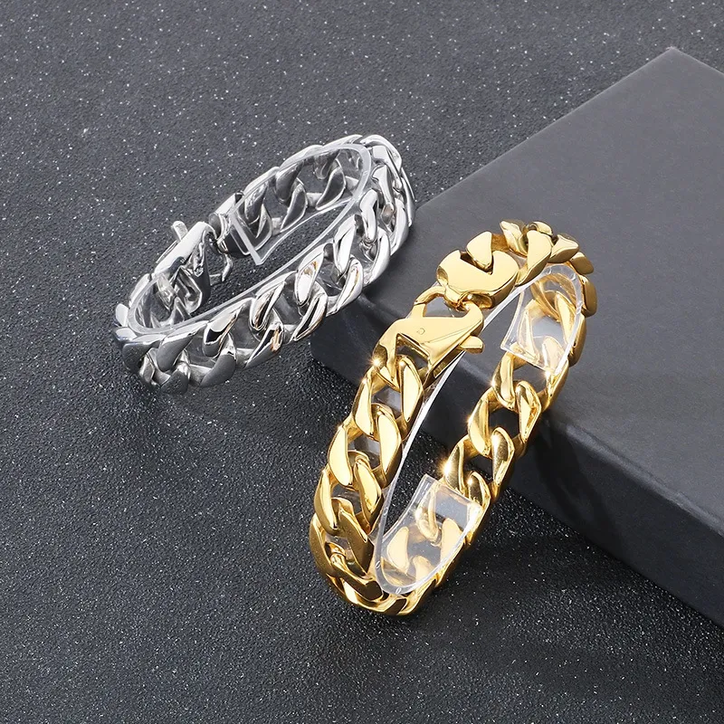 European and American Men's 316L Stainless Steel Jewelry Cuban Chain Stainless Steel Bracelet
