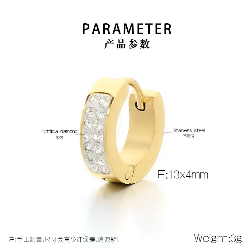 Stainless Steel Rhinestone Earrings Are Fashionable Jewelry Suitable for Daily Wear