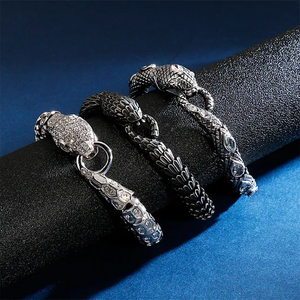 Fashion Creative Personality Spirit Snake Men's Stainless Steel Jewelry Bracelet