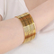 18K Vacuum Gold Plated 2mm Wide Square Wire Stainless Steel Stackable Bracelet
