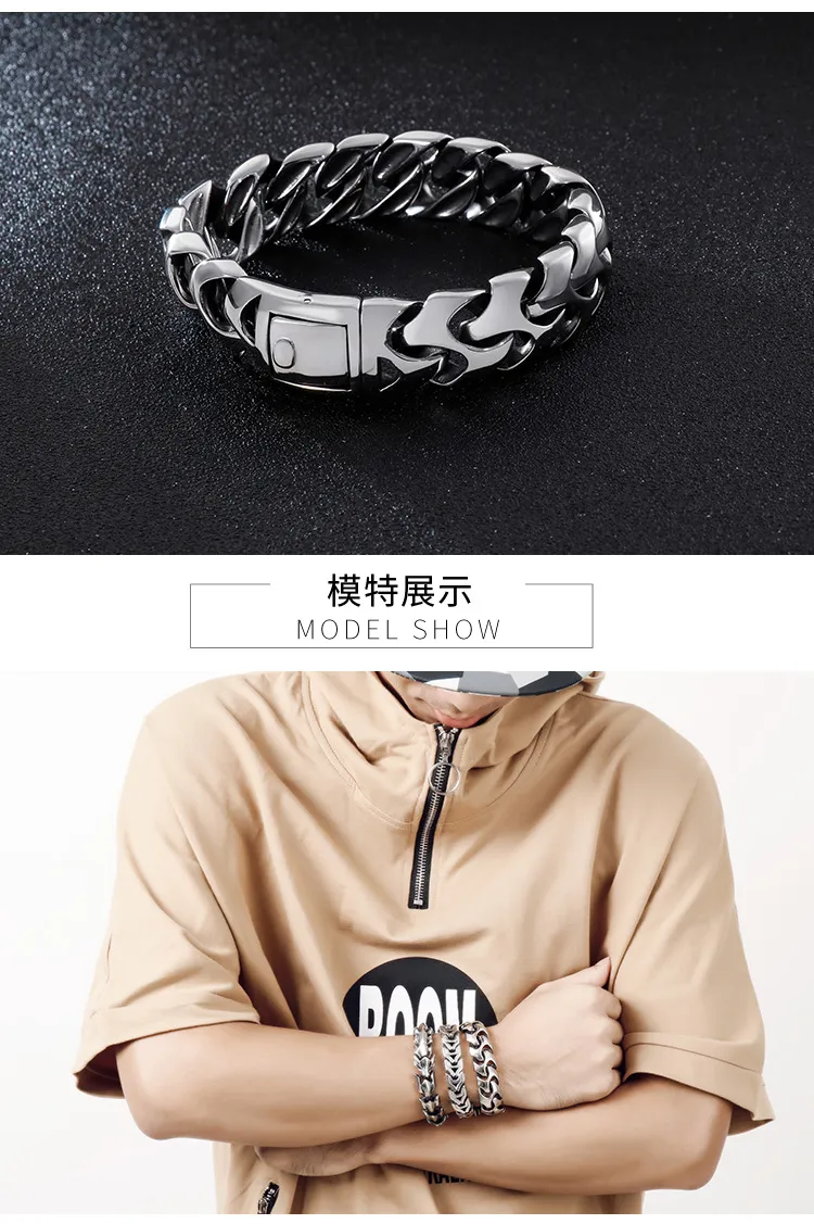 Men's Personalized, Creative, Fashionable, Punk, Trendy and Domineering Stainless Steel Bracelet