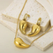Gold Zircon Popular Daily Stainless Steel Double Gold Stud Earrings for Women