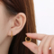 Fashionable and High-End Women's Jewelry Stainless Steel Creative Size Round Bead Circle Earrings