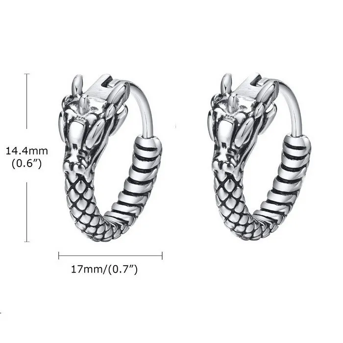 Stainless Steel Cast Jewelry Dragon Shaped Earrings Suitable for Daily Wear