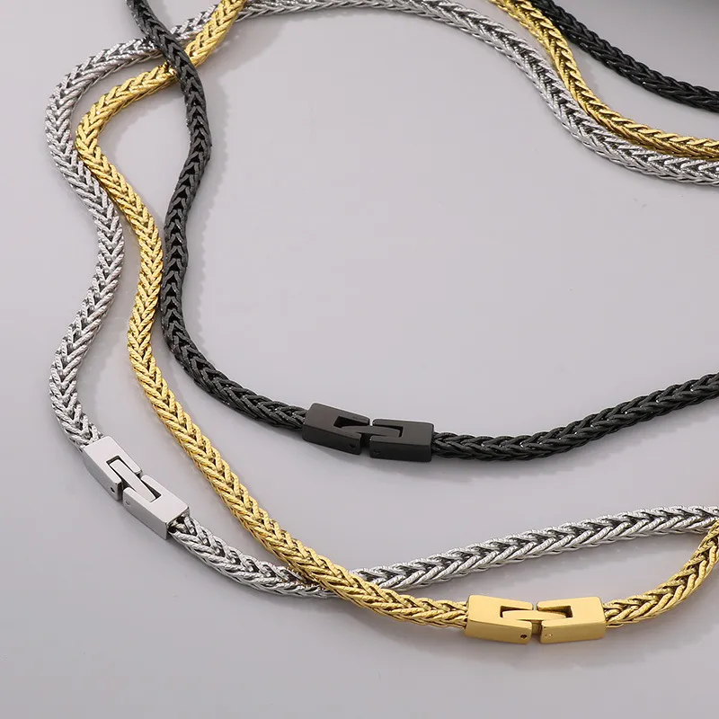 Karen Fashionable Dragon Bone Chain Bracelet Set Hip-Hop Street Style Stainless Steel Jewelry Buckle, Encrypted Chain, Men's Set Jewelry