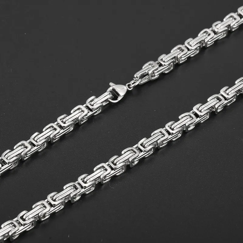 Hip-Hop Domineering Motorcycle Chain Men's Byzantine Circular Chain Stainless Steel Necklace