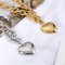 Minimalist Personalized Large Heart Pendant Stainless Steel Necklace Hip-Hop Stainless Steel Jewelry Set