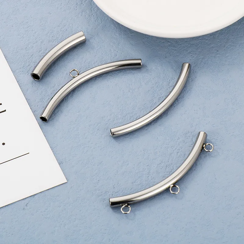 Stainless Steel Hollow Bent Pipe Welding Ring Necklace Accessories