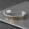 Vintage Viking Runic Textured Bracelet, Nordic Mythology Triangle Knot Personalized Men's Stainless Steel C-Shape Jewelry