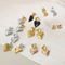 European American Ins Earrings Two-Tone Gold Silver Heart Stainless Steel Stud Earrings