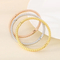 Minimalist Beaded Water Wave Stainless Steel Ring Adjustable Oval Bracelet Jewelry Set