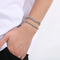 Wholesale Fashion Stainless Steel Cuban Chain Fried Dough Twists Chain Double Layer Overlay Hip Hop Bracelet for Men and Women