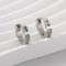 Simple and Personalized Diamond Studded C-Shaped Earrings, Hip Hop Versatile Stainless Steel Jewelry