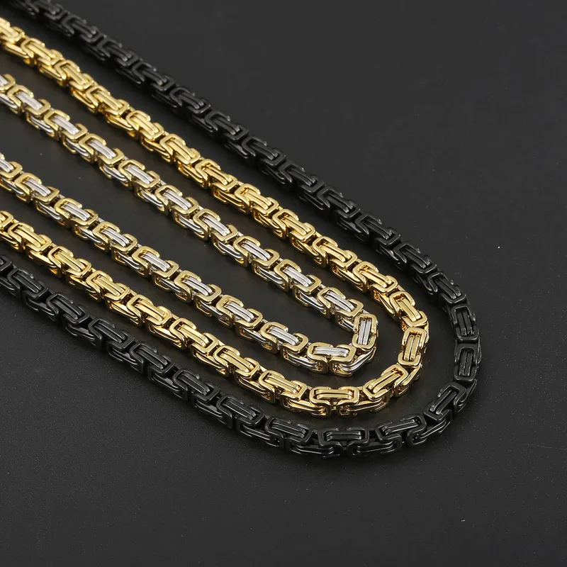 Manufacturers Wholesale New Stainless Steel Necklace Square Pearl Fashion Chains Necklaces