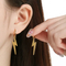 Fashionable Stainless Steel Three-Dimensional Photosensitive Surface Lightning Shaped Temperament Neutral Earring Jewelry