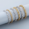 Fashionable Electroplated 18 Gold Personalized Jewelry Wholesale Stainless Steel Embossed Twisted Chain Set