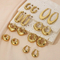 European American U-Shaped Smooth Ear Buckles 18K Gold-Plated Stainless Steel Hollow Earrings