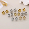 Fashion Double-Sided Heart Rhinestone-Embedded Ear Buckles 18K Gold-Plated Stainless Steel Smooth Earrings