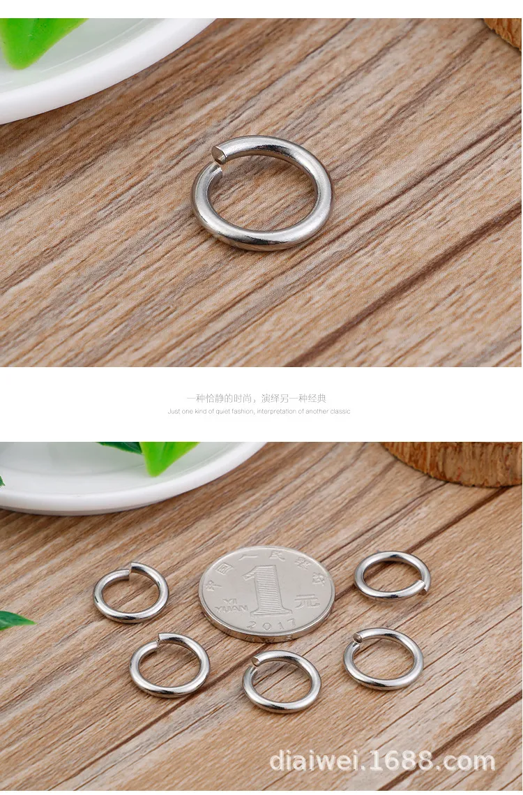 Stainless Steel Jewelry Accessories, Opening Rings, Multiple Sizes, DIY Handmade Jewelry Materials, Connecting Rings