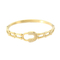 European and American Style Hollowed-out U-Shaped Horseshoe Buckle 18K Vacuum Electroplated Bangles