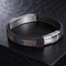 Simple Retro Stainless Steel Geometric Steel Wire Mesh Woven Leather Men's Bracelet Jewelry