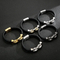 Trendy Men's Jewelry Stainless Steel Geometric Chain Splicing Woven Cowhide Leather Bracelet