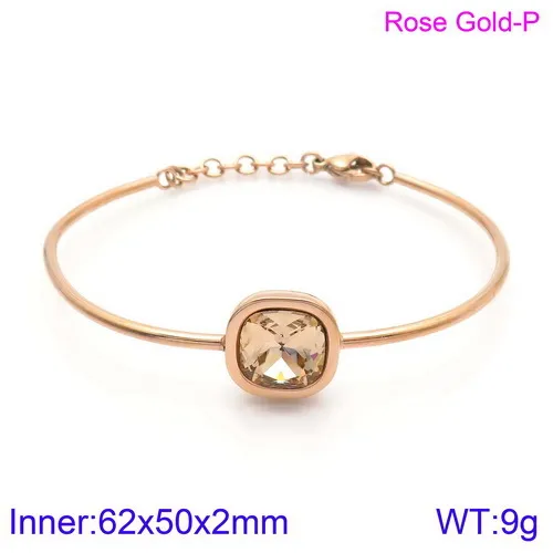 Elegant Multi-Color Zircon Bangle in 18K Gold Stainless Steel Jewelry