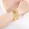 Classic Fashion Plain Circle Smooth Stainless Steel Multi Layer Stacked Polishing Bracelet Jewelry Wholesale