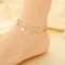 Stainless Steel Paired with Shell Heart-Shaped Element Anklet Chain, Fashionable Women's Jewelry