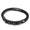 Men's Trendy Stainless Steel Braided Leather Rope Splicing Chain Domineering Leather Bracelet