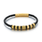 Trendy Men's Stainless Steel Unique Woven Geometric Mesh Leather Bracelet