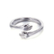Rose Gold Plated Zircon Stone Hands Hug Stainless Steel Jewelry Ring