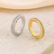 Fashionable and Sweet Single Row Diamond Studded Ring Stainless Steel Multi Style 18K Gold Plated Ring Jewelry Wholesale