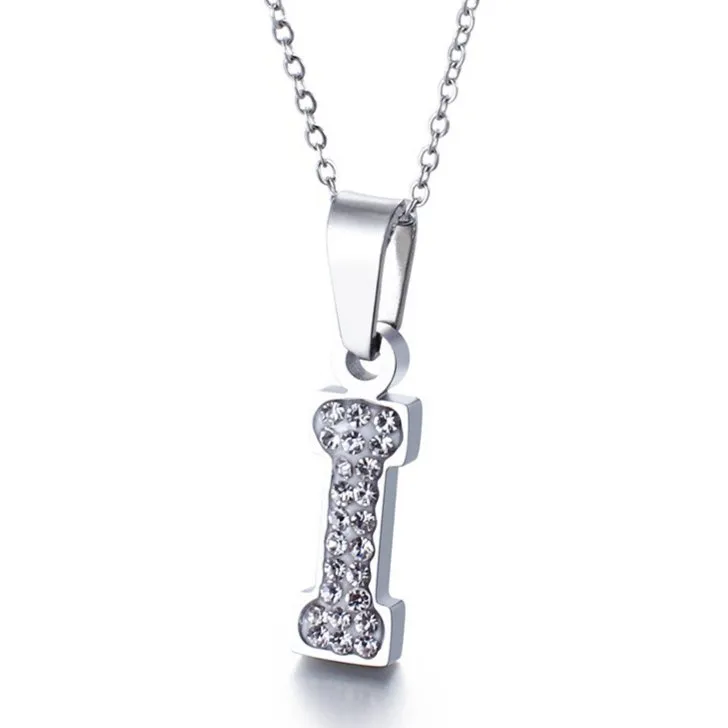 Sparkling Diamond Women's Necklace Featuring 26 English Letter Pendants