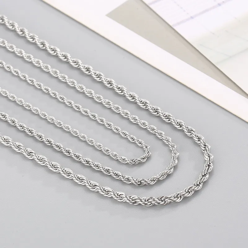Rock and Hip-Hop Style Unisex Stainless Steel Twisted Chain Necklace