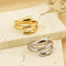 Personality Line Exaggerated Ring Knot Twist Bamboo Joint Stainless Steel Snake-Shaped Ring