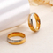 Cross-Border Hot-Selling Two-Tone Gold Stainless Steel Couple Rings with Diamonds