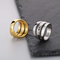 Stainless Steel Geometric Lines Personalized Three-Layer Ins Style Men's Atmospheric Ring