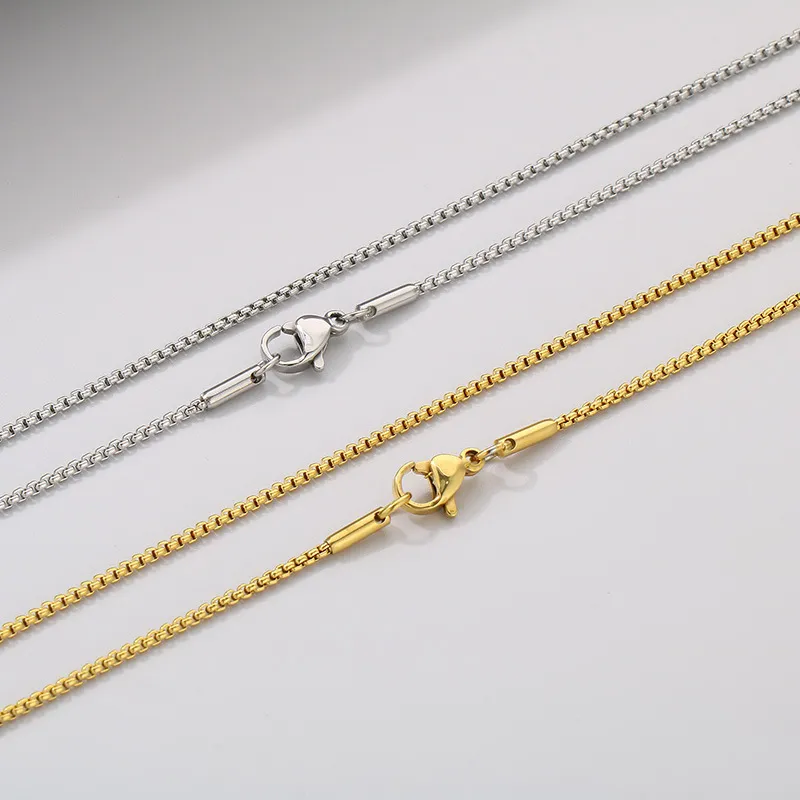 Minimalist Style Stainless Steel Unisex Square Pearl Chain Can Be Paired with Pendant