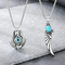 Trendy Axe Devil's Eye Pendant, Ethnic Style Retro Blue Turquoise Feather Pendant, Stainless Steel Men's Accessory