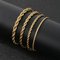 Cross-Border Versatile Vegetarian Bracelet, European and American Popular Hip-Hop Adjustable Fried Dough Twists Chain Stainless Steel Necklace