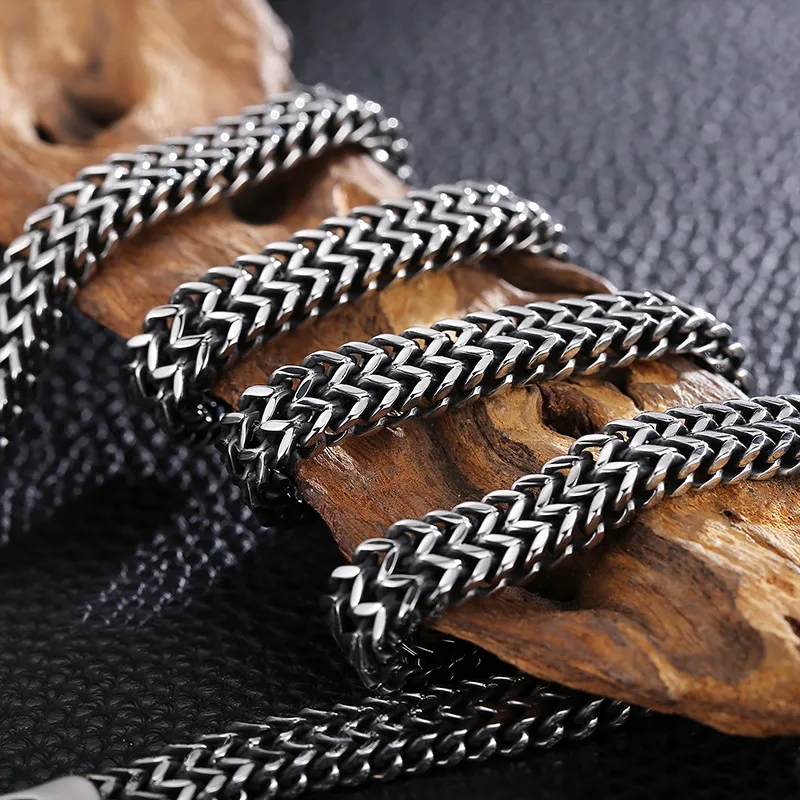 Stainless Steel Cast Double Snake Head Necklace Punk Style Jewelry