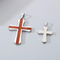 Fashion Personalized Stainless Steel Inlaid Red Pear Solid Wood Cross Pendant